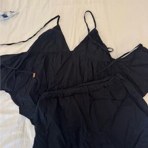 Free People Black Spaghetti Strap Set
